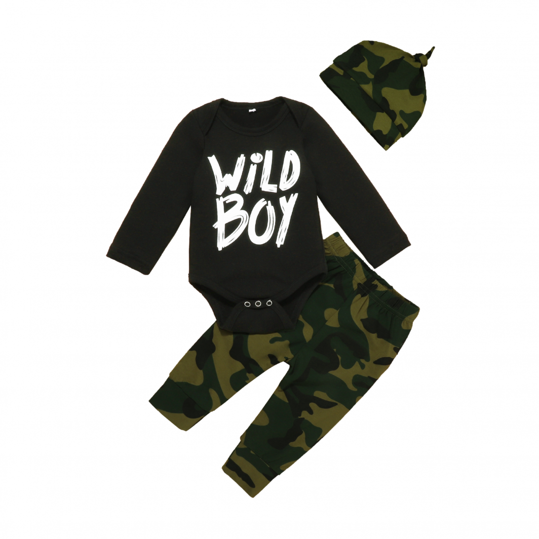 3-piece Camo Wild Boy Clothing Set