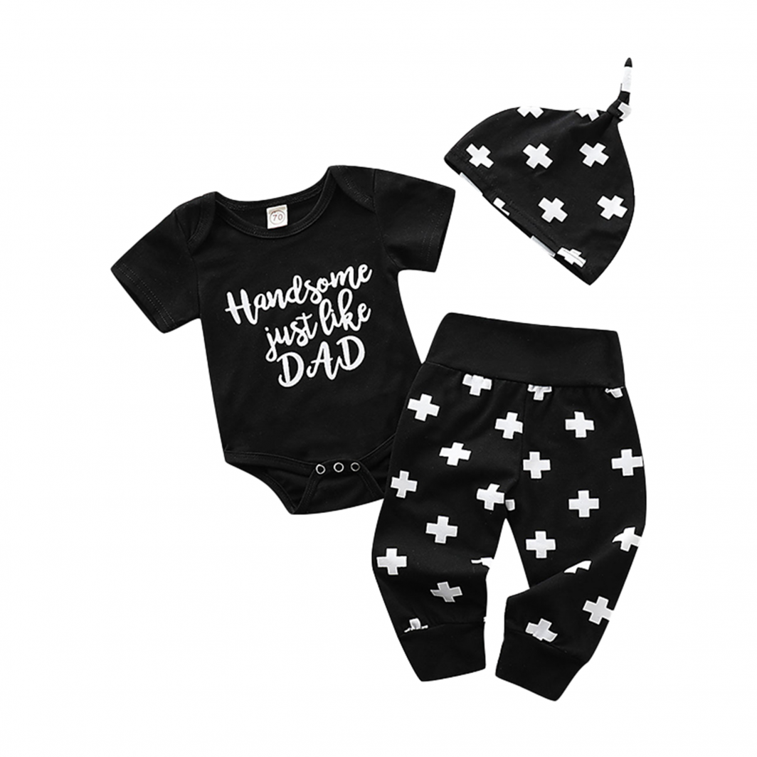 3-piece "Handsome Just Like Dad" Outfit